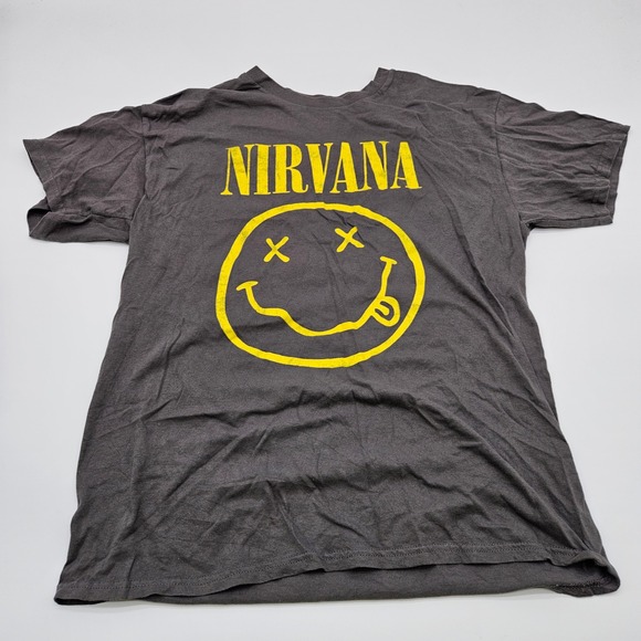 NIRVANA Other - Nirvana Smiley Face T Shirt Graphic Tee Charcoal Gray Size L‎